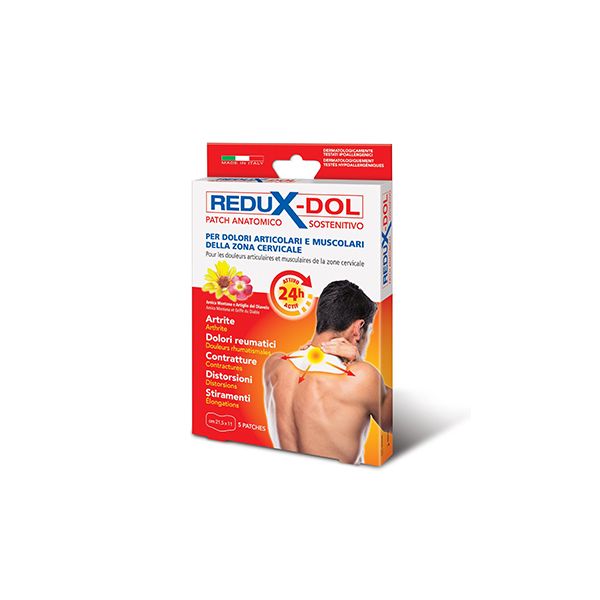 REDUX-DOL Patch Anatomico Sostenitivo Dolori Articolari e Muscolari Zona  Cervicale 5 Cerotti