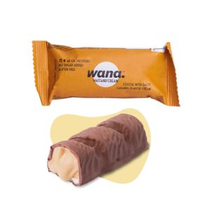 WANA Waffand'Cream Barretta Cacao e Nocciole con Crema al Caramello Salato 43 g.