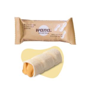 WANA Waffand'Cream Barretta Cioccolato Bianco con Ripieno di Burro d’Arachidi 43 g.