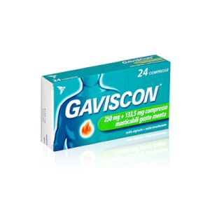 GAVISCON® 250 mg.+133,5 mg. 24 Compresse Aroma Menta